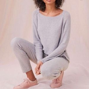 NWOT Lou & Grey Dolman Sweater Tunic; Heather GreY